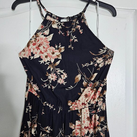 NWOT Lulus Feel the Music Midnight Blue Floral Print Maxi Dress - Picture 4 of 13